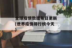 全球疫情数据每日更新(世界疫情排行榜今天)