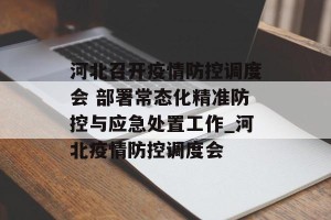 河北召开疫情防控调度会 部署常态化精准防控与应急处置工作_河北疫情防控调度会